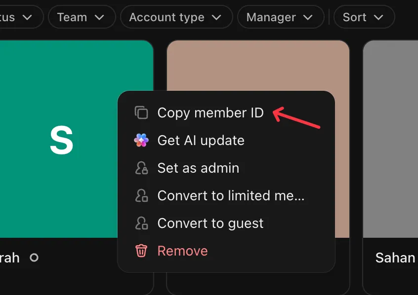 Copy Member ID