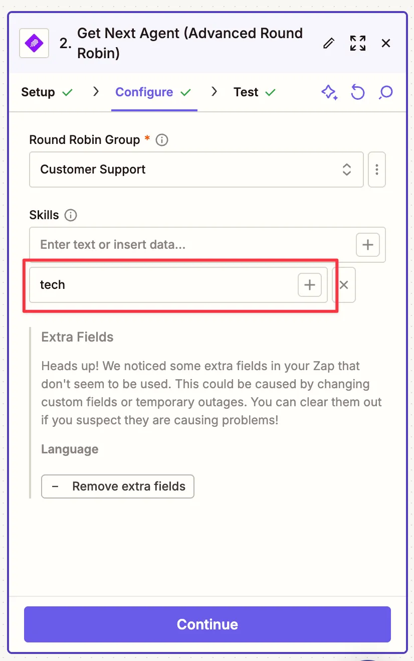 Test the Zapier step