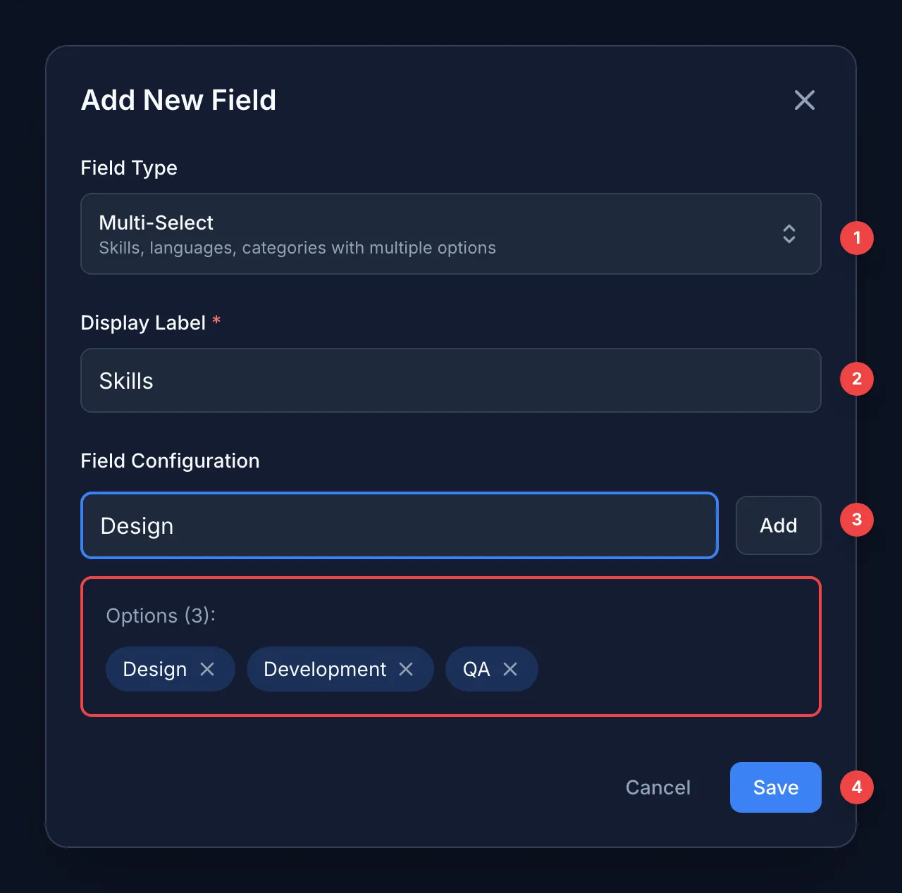 Multi-Select Field Modal